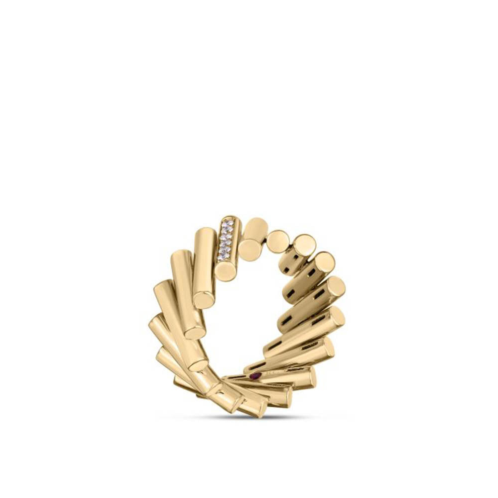 Roberto Coin Domino Collection 18K Yellow Gold Ring with Diamonds