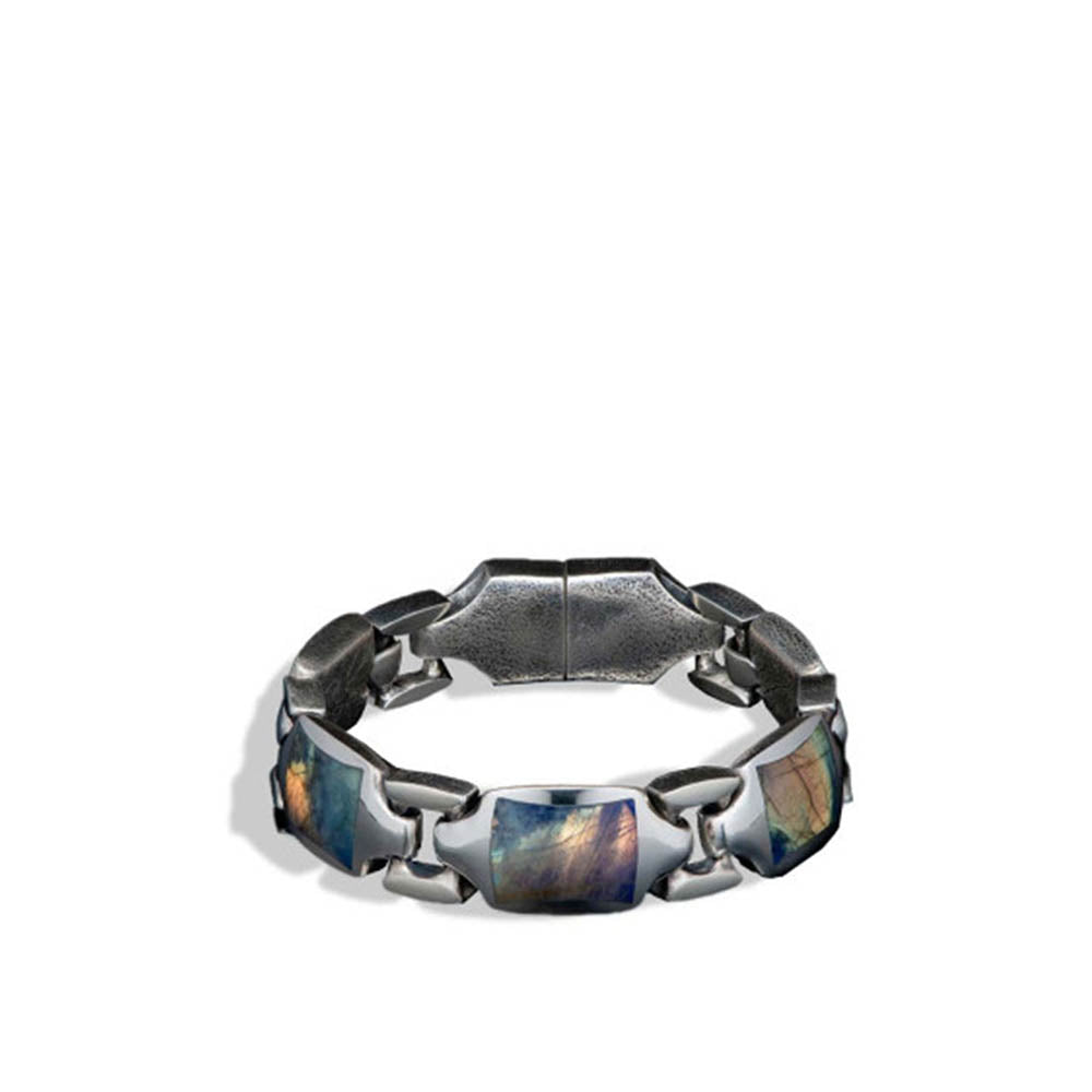 William Henry Retro Labradorite Sterling Silver Bracelet