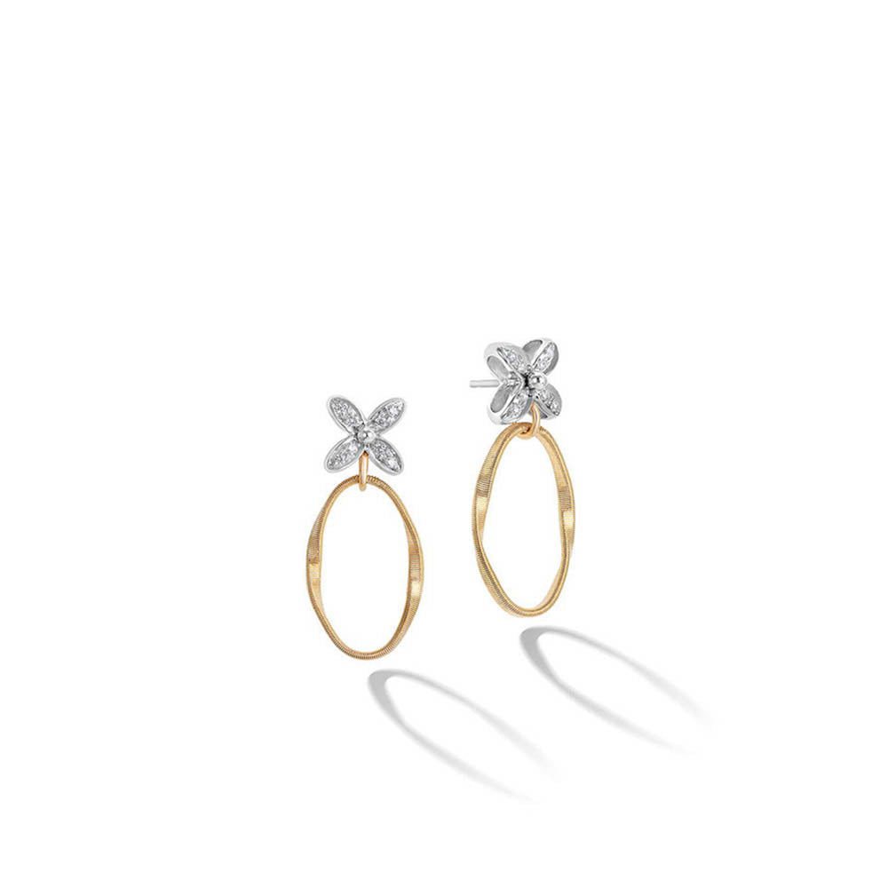 Marco Bicego Marrakech Onde Diamond Flower Drop Earrings