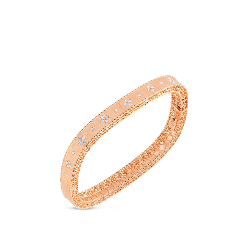 Roberto Coin Princess Rose Gold Diamond Bangle Bracelet
