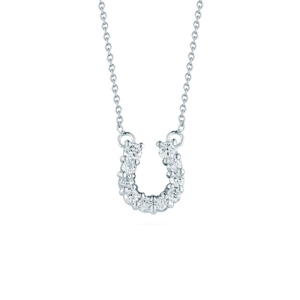 Roberto Coin White Gold Diamond Horseshoe Pendant