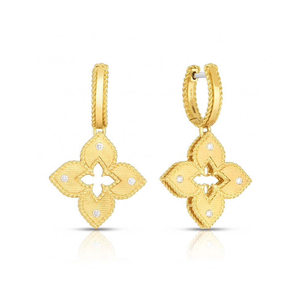 Roberto Coin Venetian Princess Flower Drop Earrings