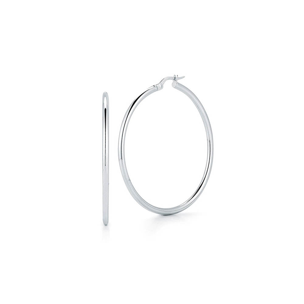 Roberto Coin White Gold 45mm Hoop Earrings