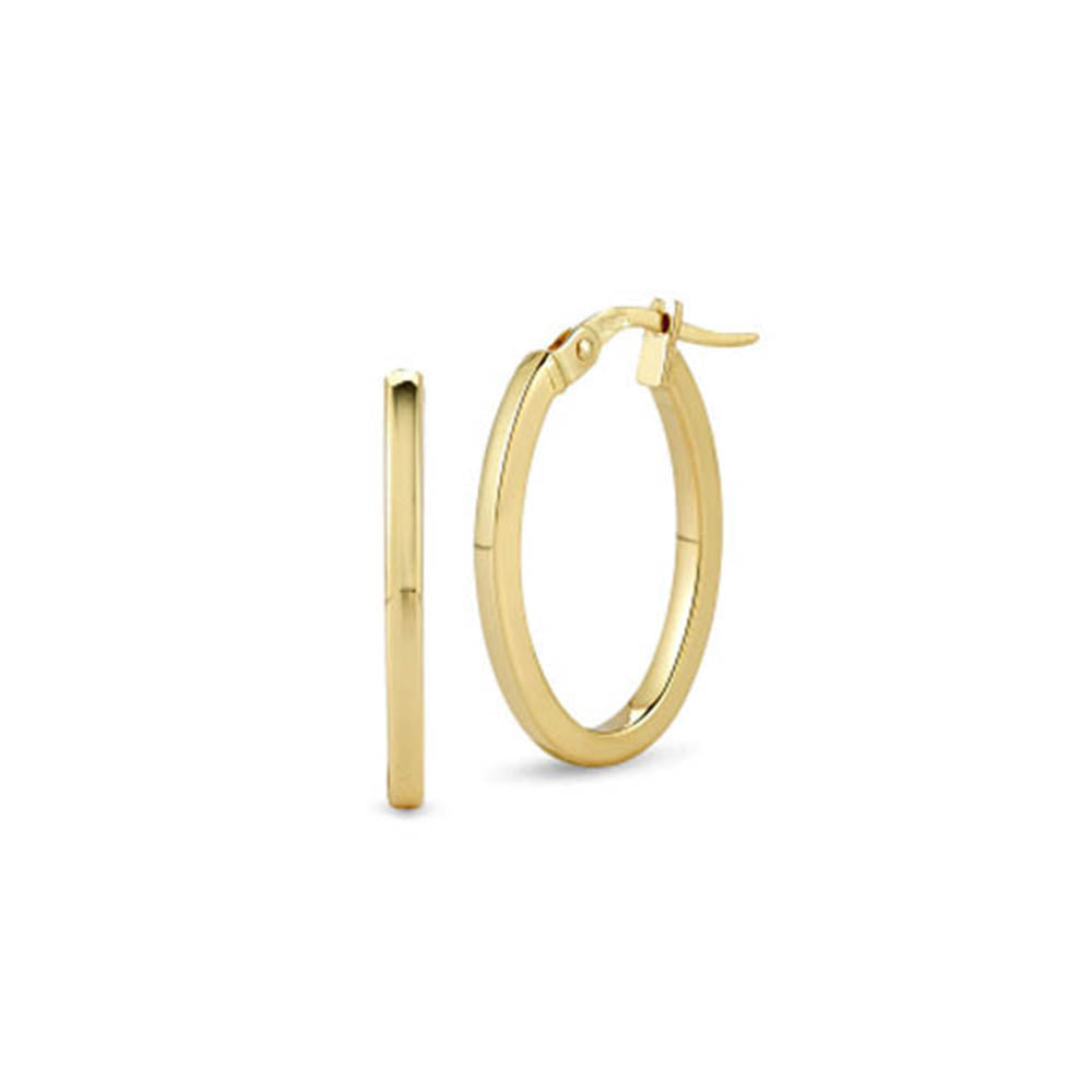Roberto Coin Yellow Gold Petite Oval Hoop Earrings