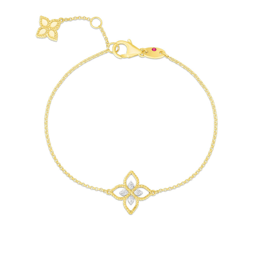 Roberto Coin Open Princess Flower Diamond Bracelet
