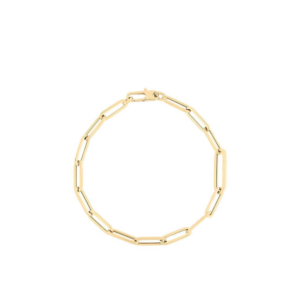 Roberto Coin Alternating Size Paper Clip Link Bracelet in Yellow Gold