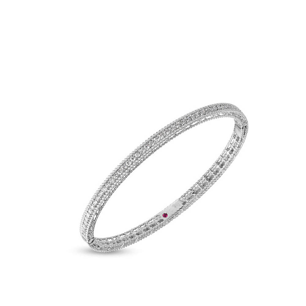 Roberto Coin Symphony Princess White Gold Diamond Bangle Bracelet