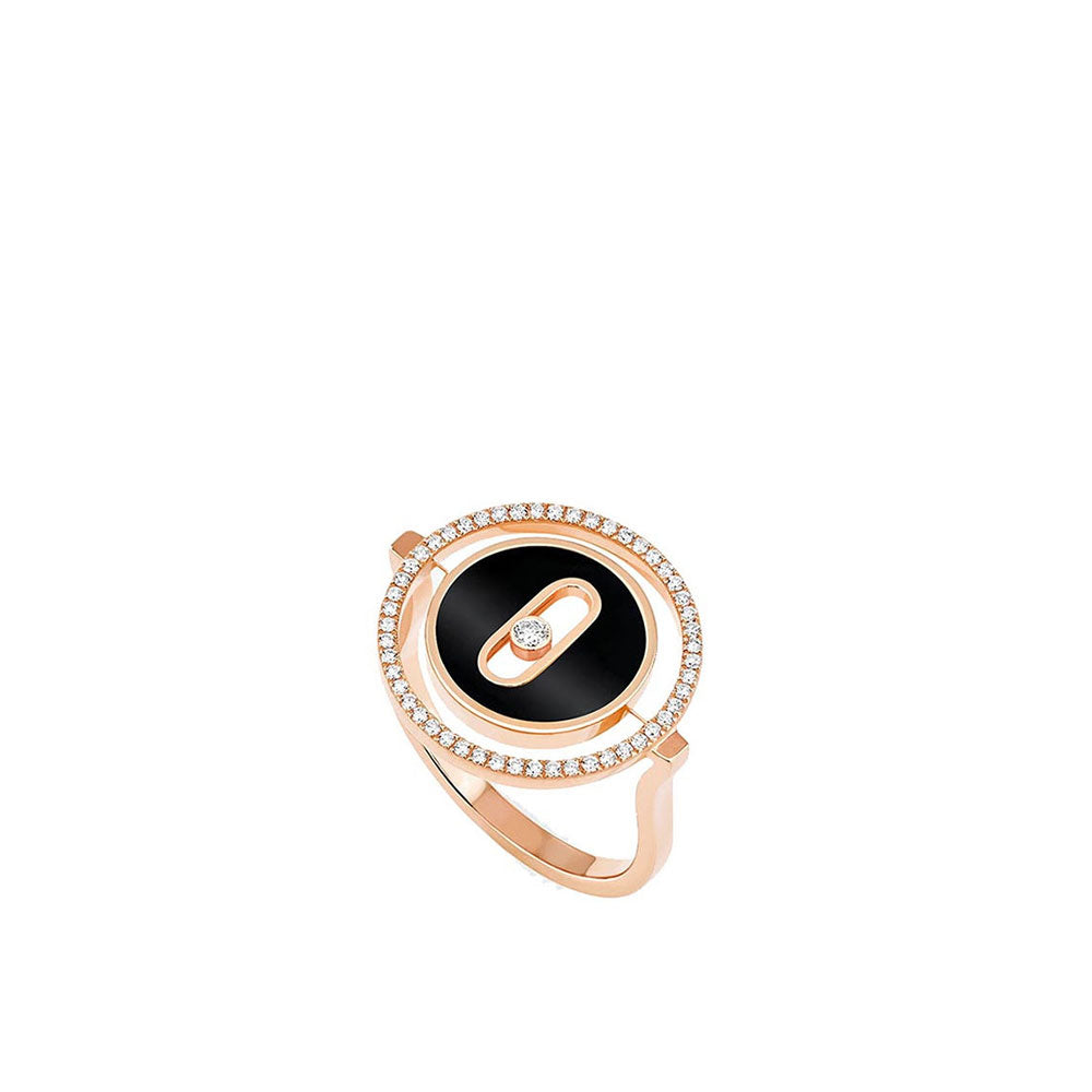 Messika Rose Gold Lucky Move PM Onyx Ring