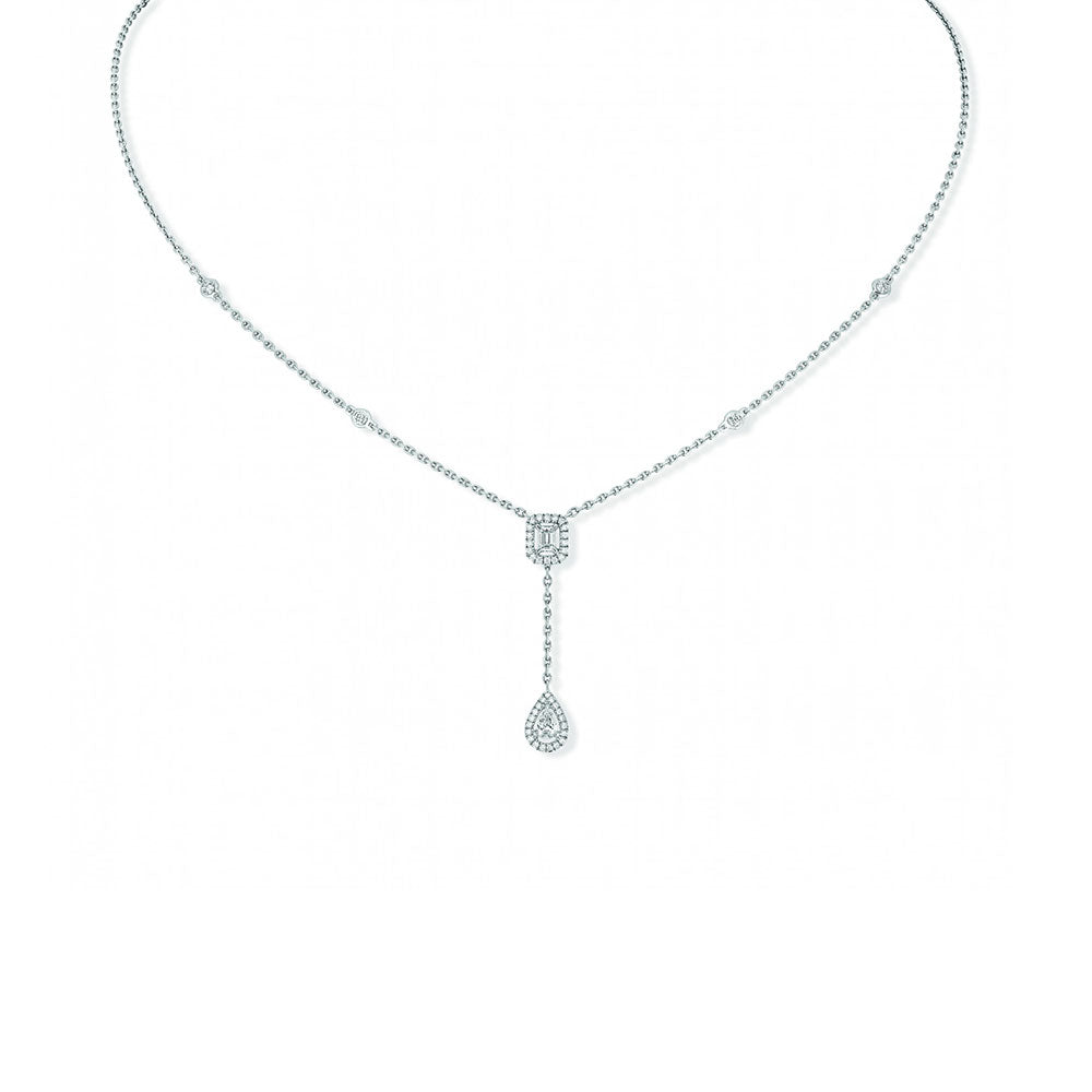 Messika My Twin White Gold Diamond Drop Necklace