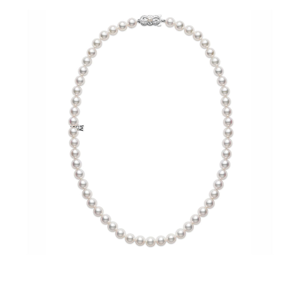 Mikimoto 8mm A Akoya Pearl Necklace – 18K Yellow Gold