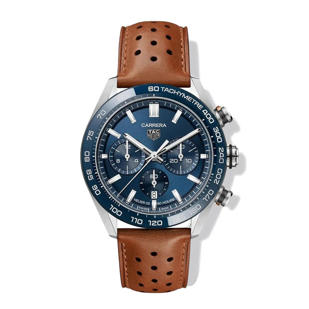 TAG Heuer Carrera 02 Blue Sport Chronograph Watch - 44mm