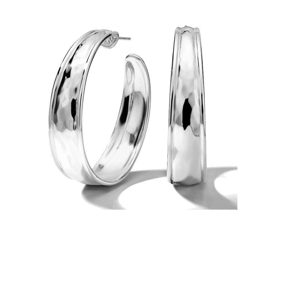 Ippolita Classico Hammered Silver Hoop Earrings