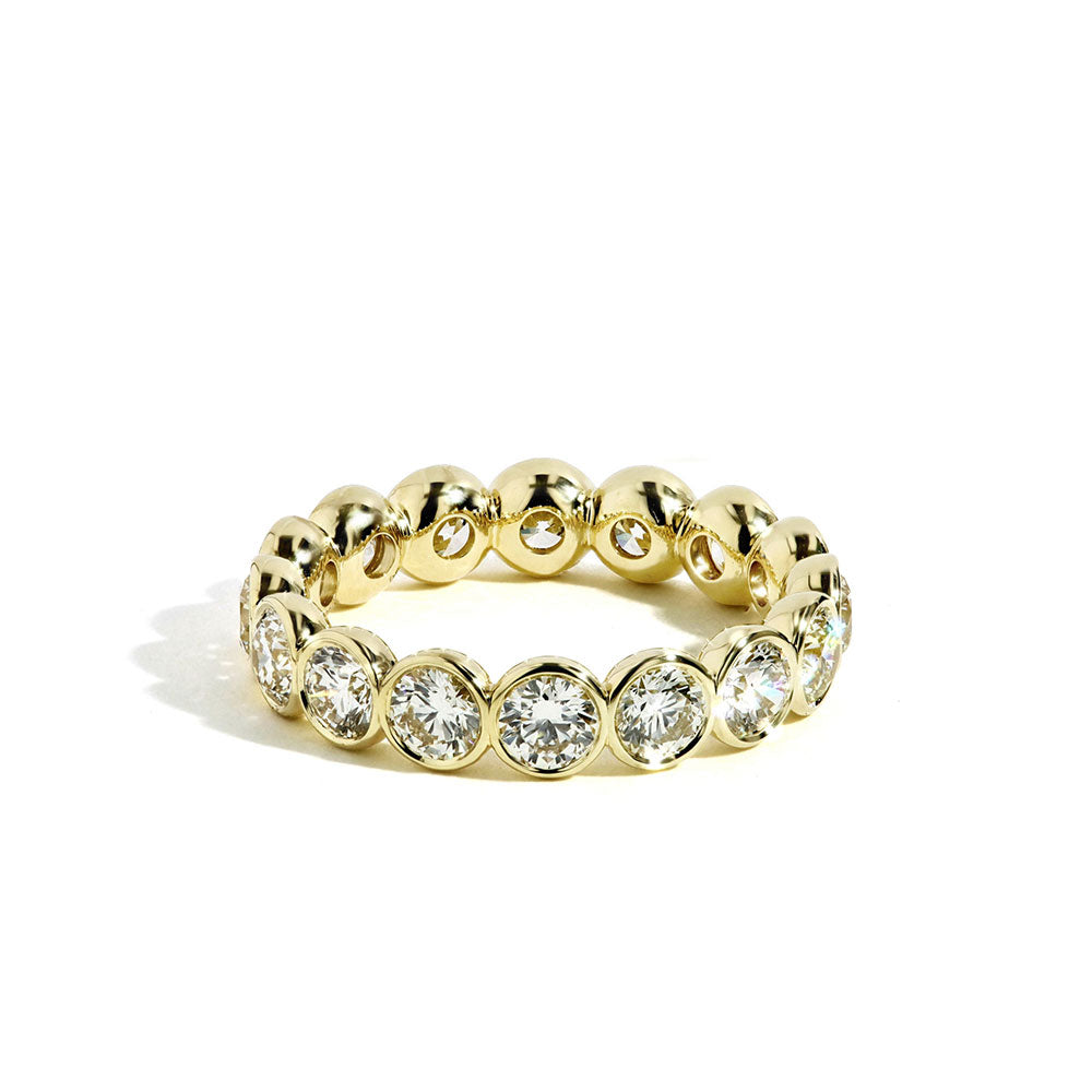 Rahaminov 2.8 Carat Round Brilliant Diamond Bezel Eternity Ring