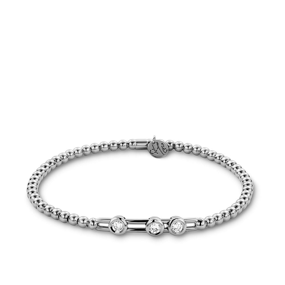 Hulchi Belluni Tresore Small Triple Diamond Bezel Stretch Bracelet