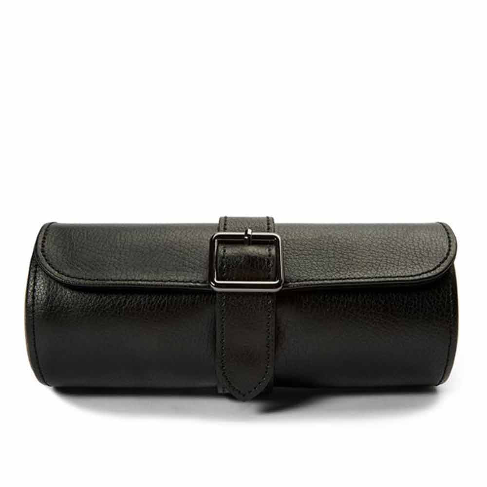 WOLF British Racing Triple Watch Roll in Black