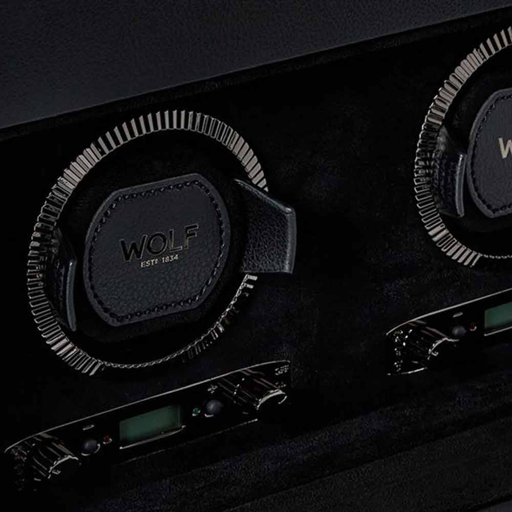 WOLF British Racing Double Watch Winder in Black