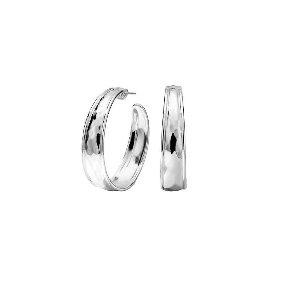 Ippolita Classico Hammered Silver Hoop Earrings