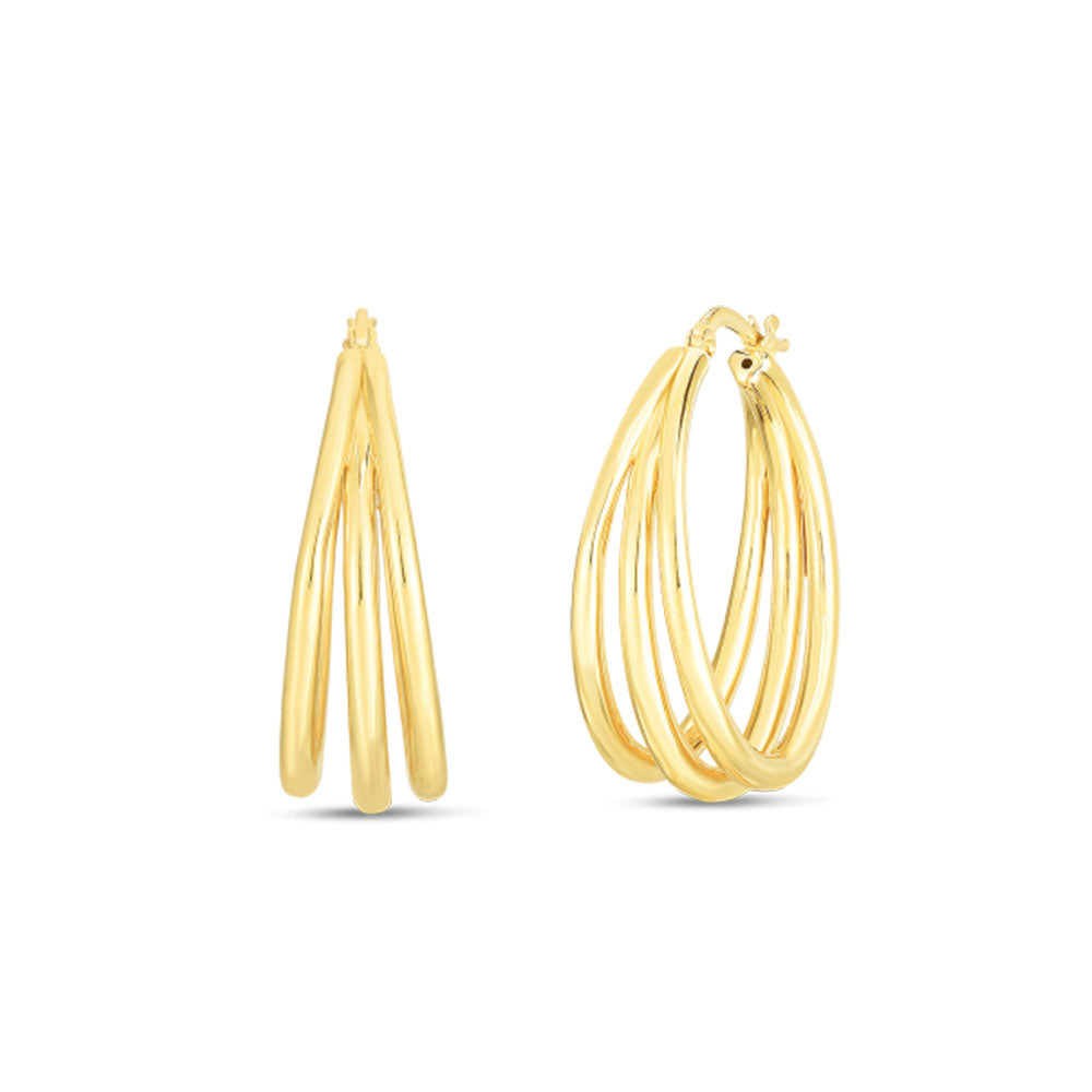 Roberto Coin Triple Hoop Earrings