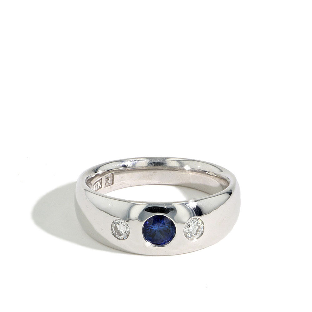 Robert Pelliccia Designs Sapphire and Diamond Mens Band