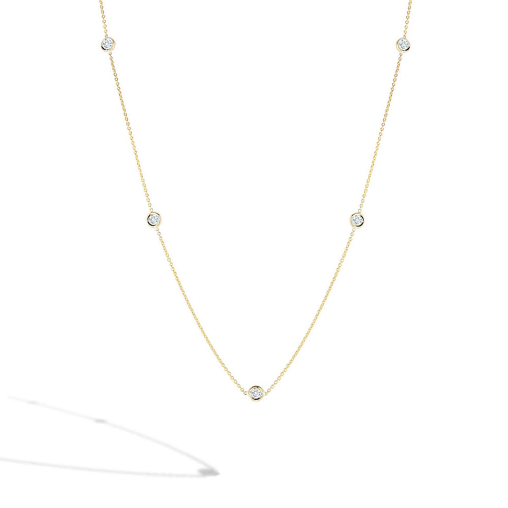 Roberto Coin Diamonds By The Inch Yellow Gold Necklace .25ctw