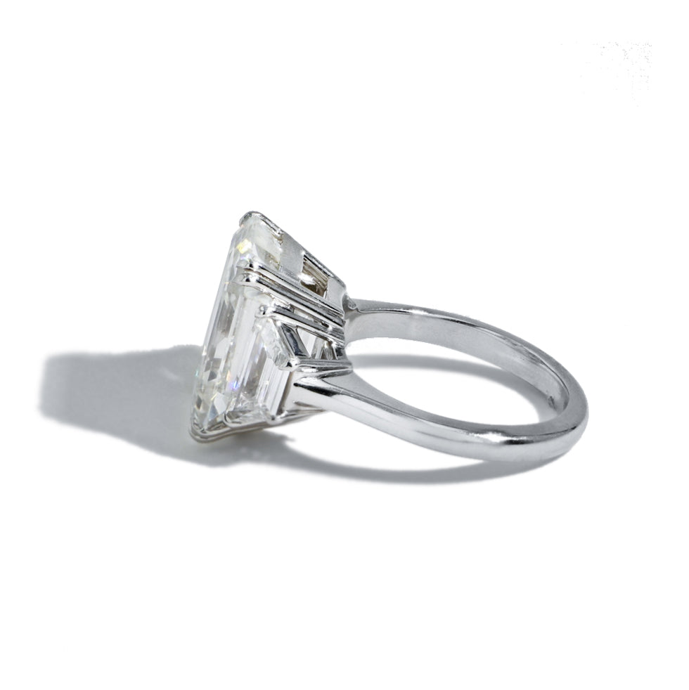 10 Carat Emerald Cut Ring in Platinum