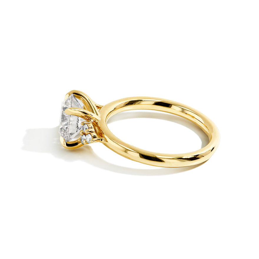 2 Carat Round Diamond With Trio Side Stones Engagement Ring