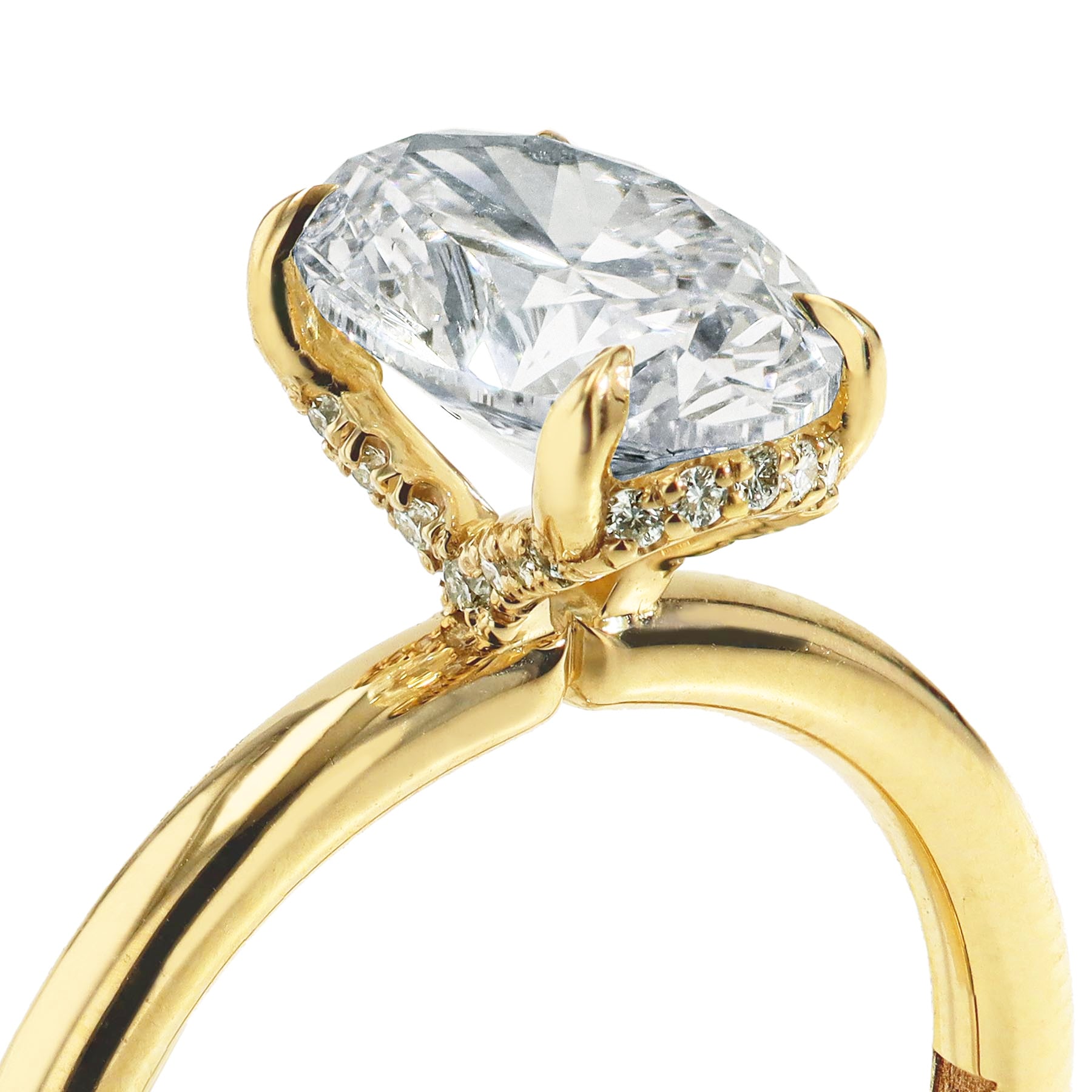 2 Carat Oval Diamond Hidden Halo Engagement Ring