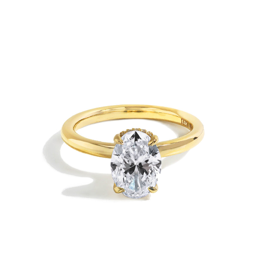 2 Carat Oval Diamond Hidden Halo Engagement Ring