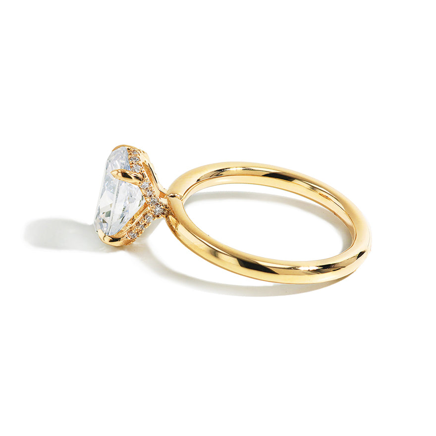 2 Carat Oval Diamond Hidden Halo Engagement Ring