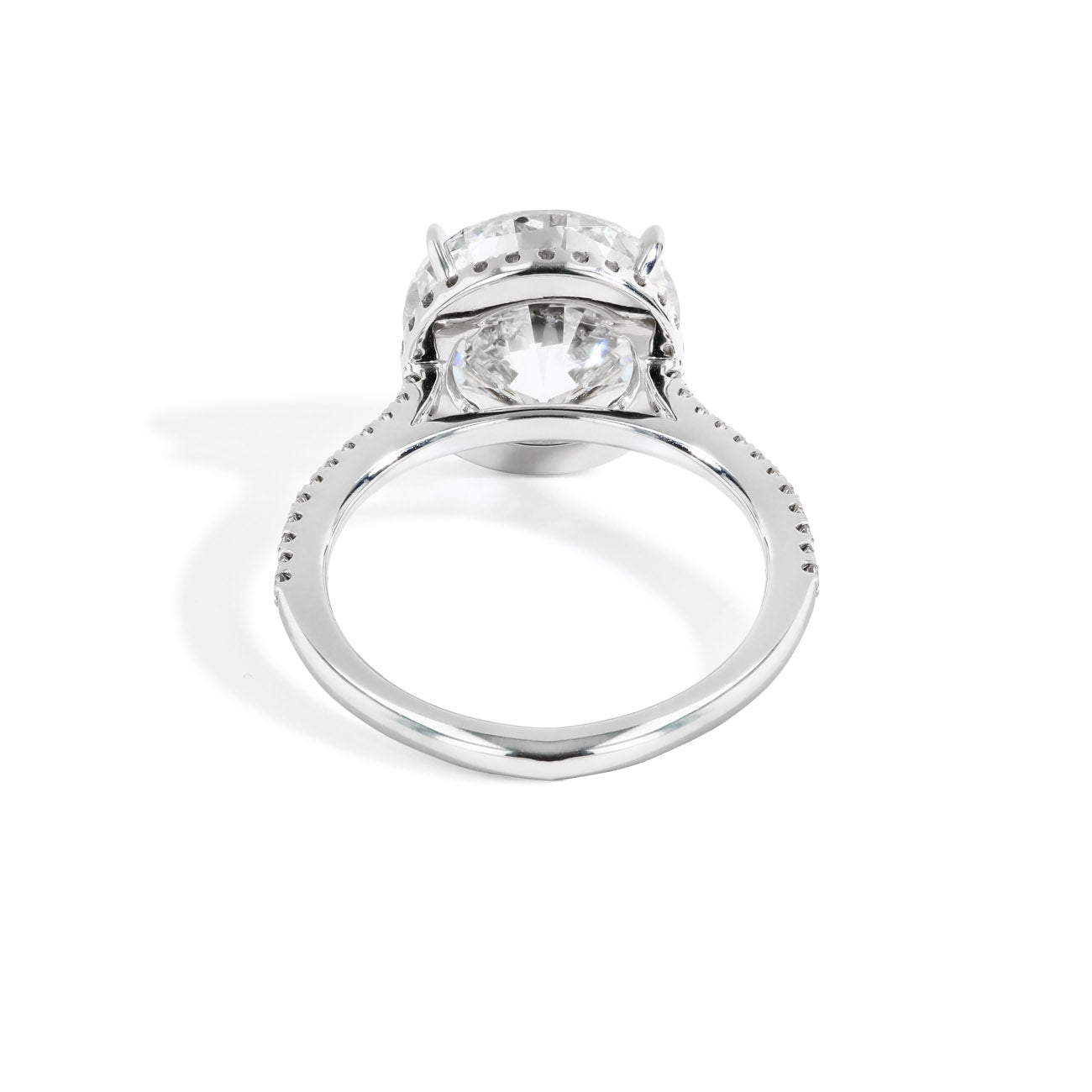 5 Carat Round Brilliant Lab Grown Diamond Pave Engagement Ring