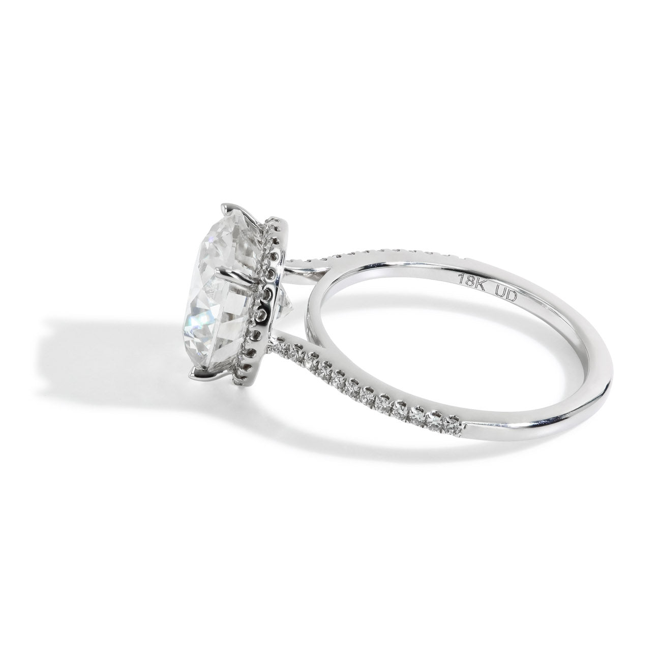 5 Carat Round Brilliant Lab Grown Diamond Pave Engagement Ring