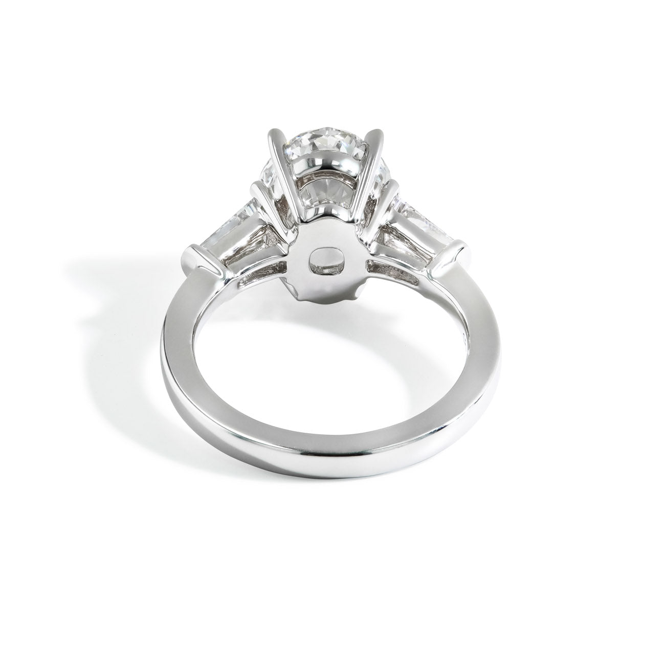 4.05 Carat Three Stone Lab Grown Diamond Engagement Ring
