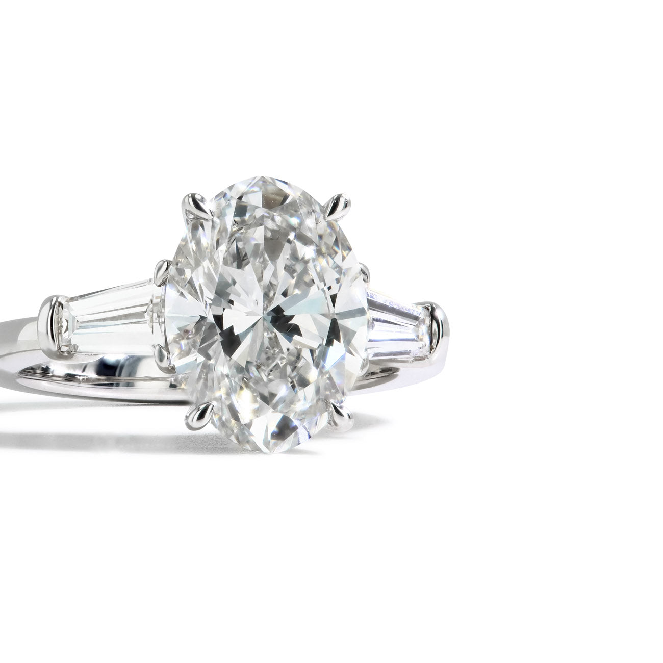 4.05 Carat Three Stone Lab Grown Diamond Engagement Ring