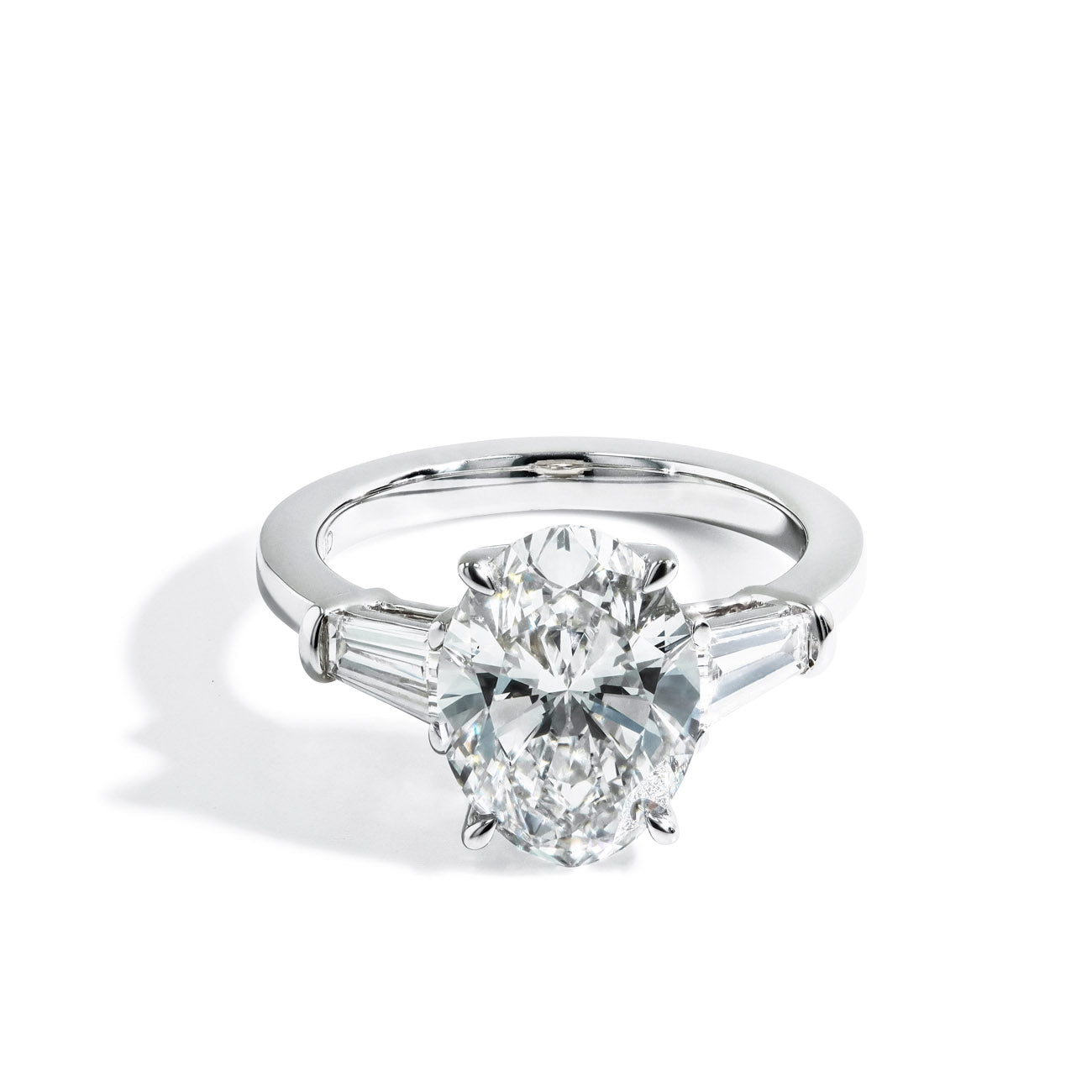 4.05 Carat Three Stone Lab Grown Diamond Engagement Ring