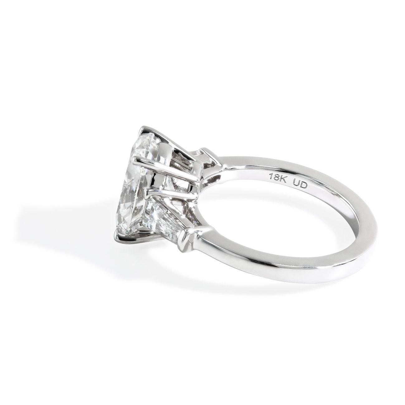 4.05 Carat Three Stone Lab Grown Diamond Engagement Ring