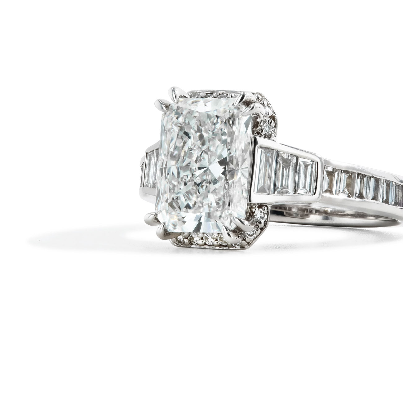 3.08 Carat Radiant Cut Lab Grown Diamond Engagement Ring