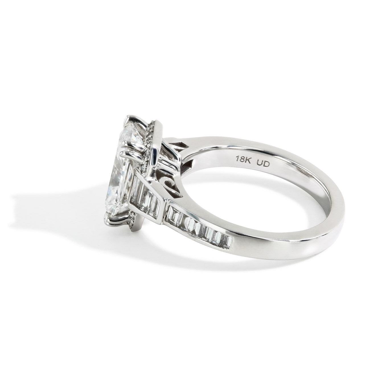 3.08 Carat Radiant Cut Lab Grown Diamond Engagement Ring