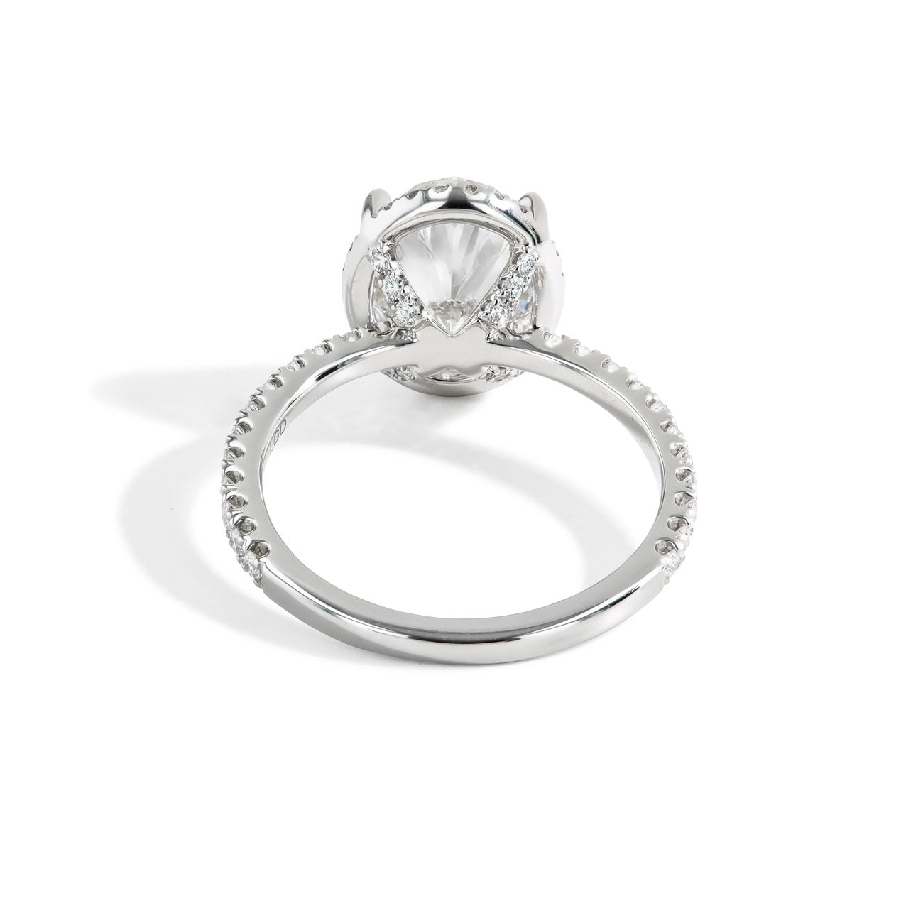 3.39 Carat Oval Hidden Halo Lab Grown Diamond Engagement Ring