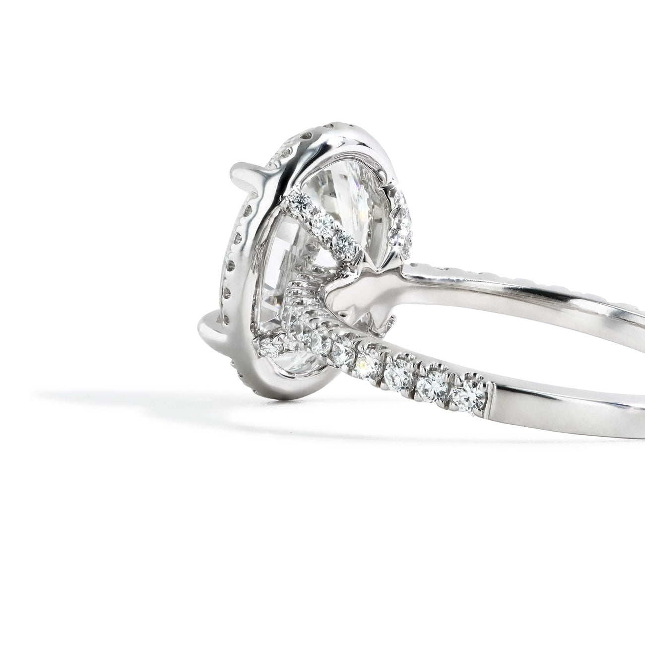 3.39 Carat Oval Hidden Halo Lab Grown Diamond Engagement Ring