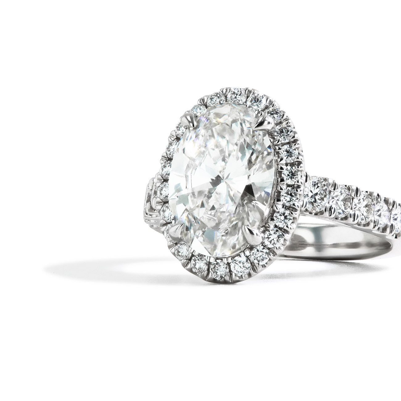 3.03 Carat Oval Lab Grown Diamond Halo Engagement Ring