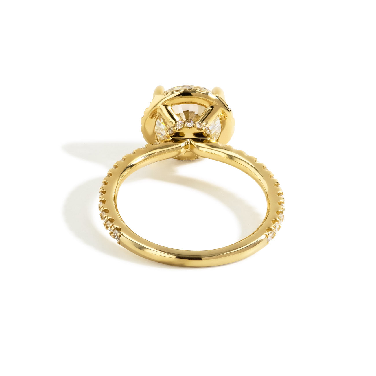 3.08 Carat Round Lab Grown Diamond Hidden Halo Engagement Ring