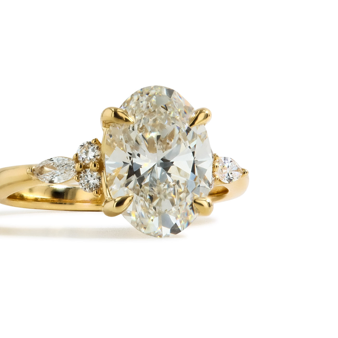 3.13 Carat Oval Lab Grown Diamond Engagement Ring