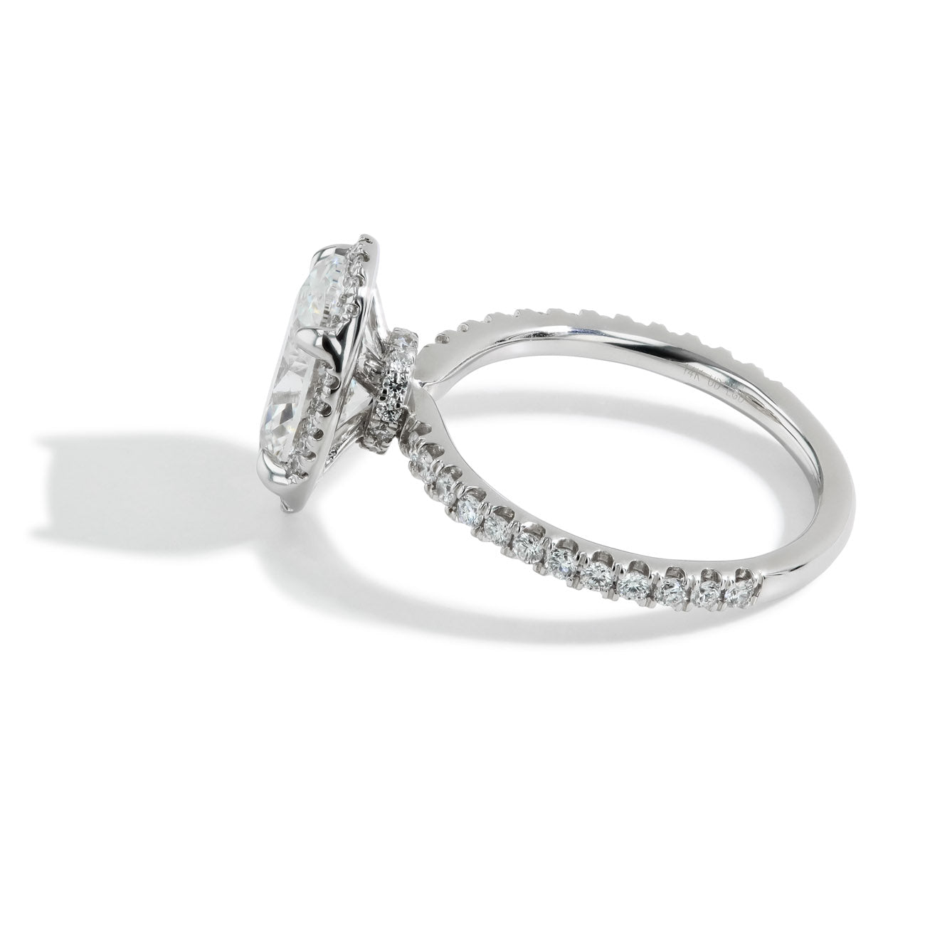 3 Carat Oval Lab Grown Diamond Halo Engagement Ring