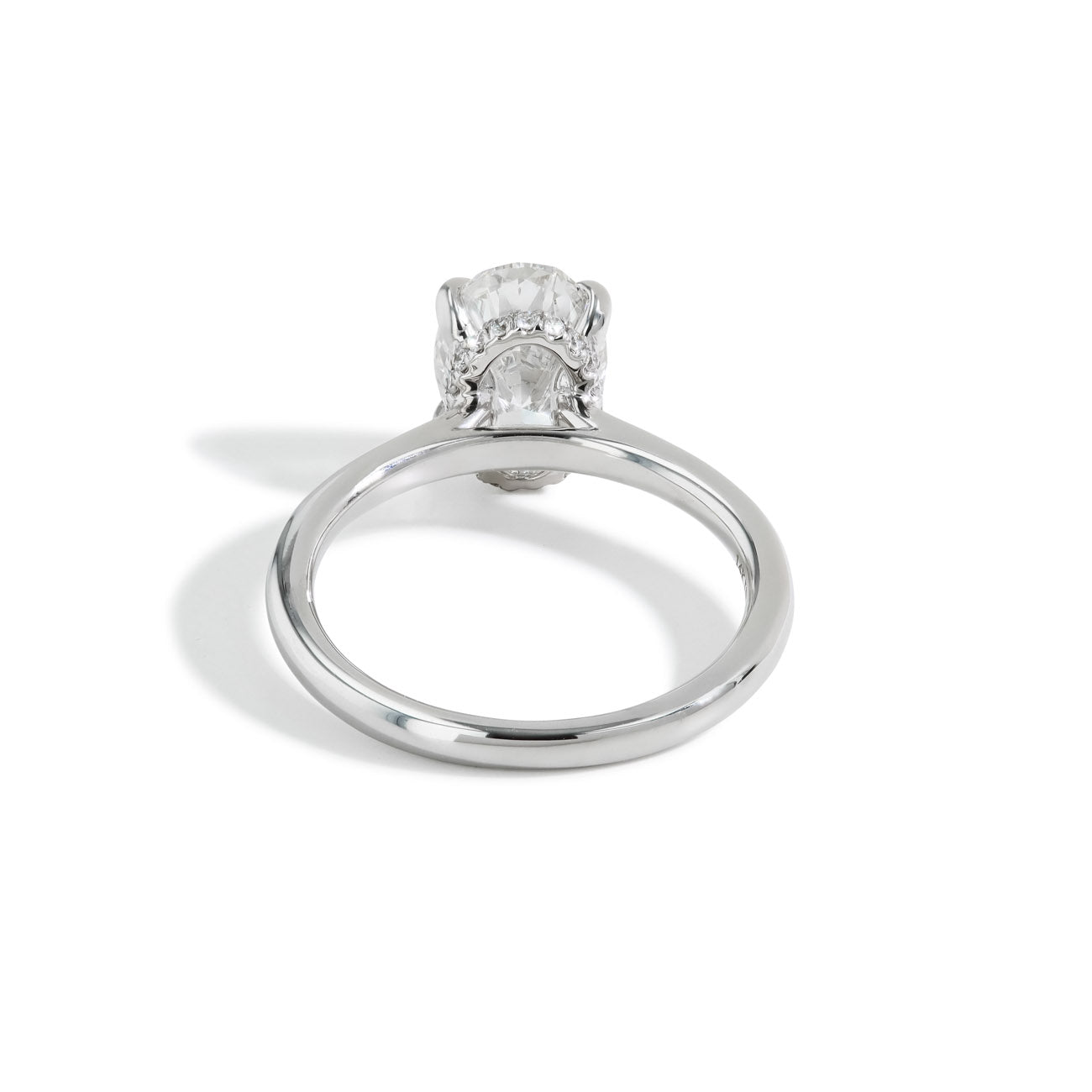 2.09 Carat Oval Lab Grown Diamond Hidden Halo Engagement Ring