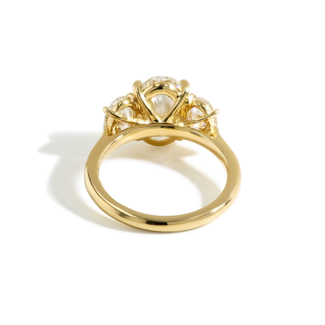 3 Carat Oval Cut Three Stone Lab Grown Diamond Engagement Ring