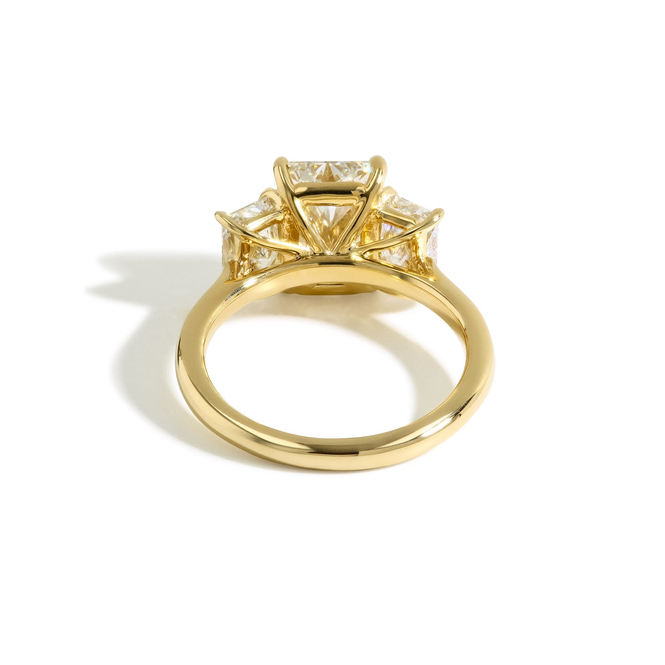 3.09 Carat Radiant Three Stone Lab Grown Diamond Engagement Ring