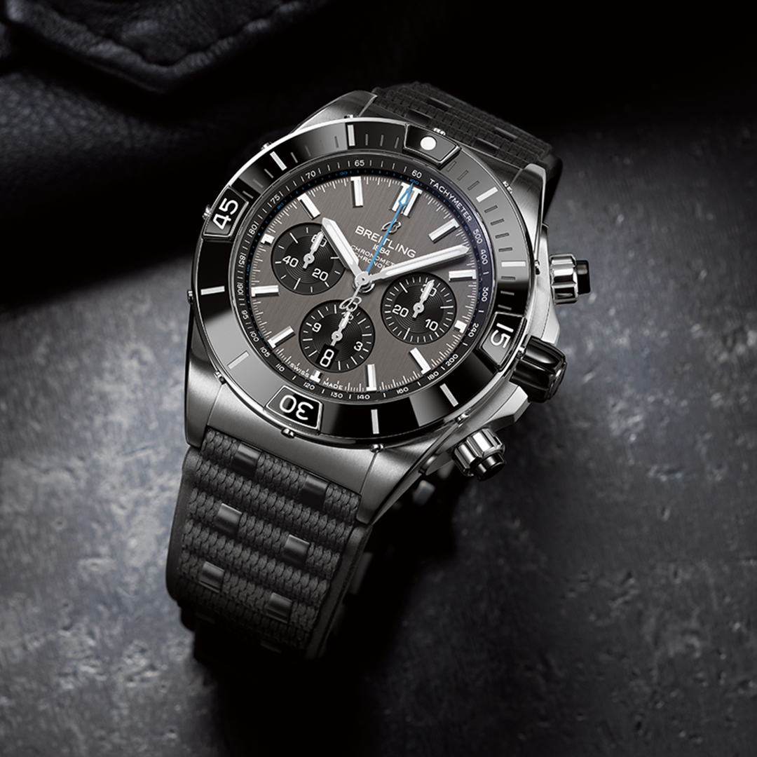 Breitling Super Chronomat Titanium B01 with Black Rubber Rouleaux Strap - 44mm