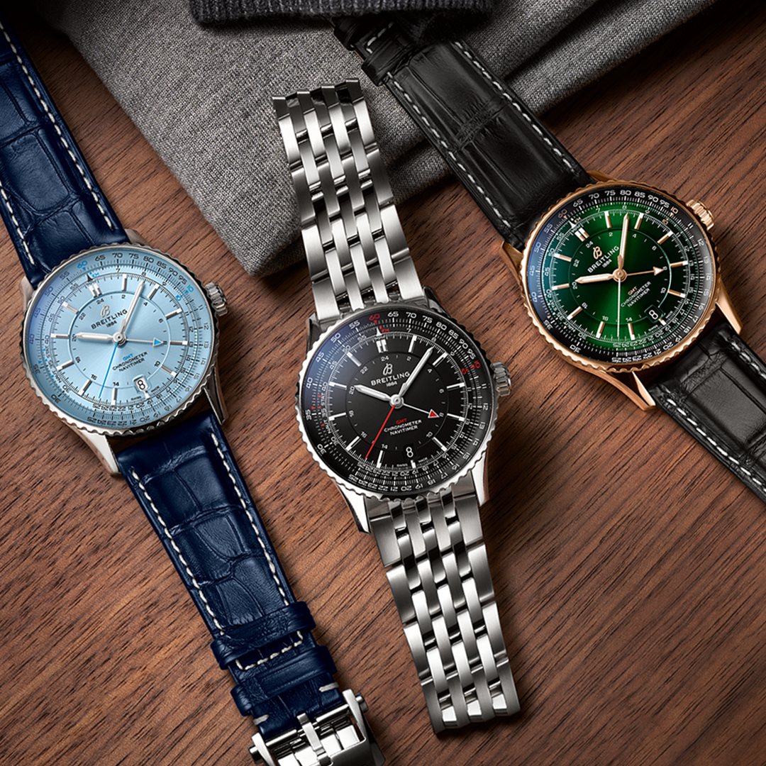 Breitling Navitimer Automatic GMT 41 Black Dial on Bracelet- 41mm