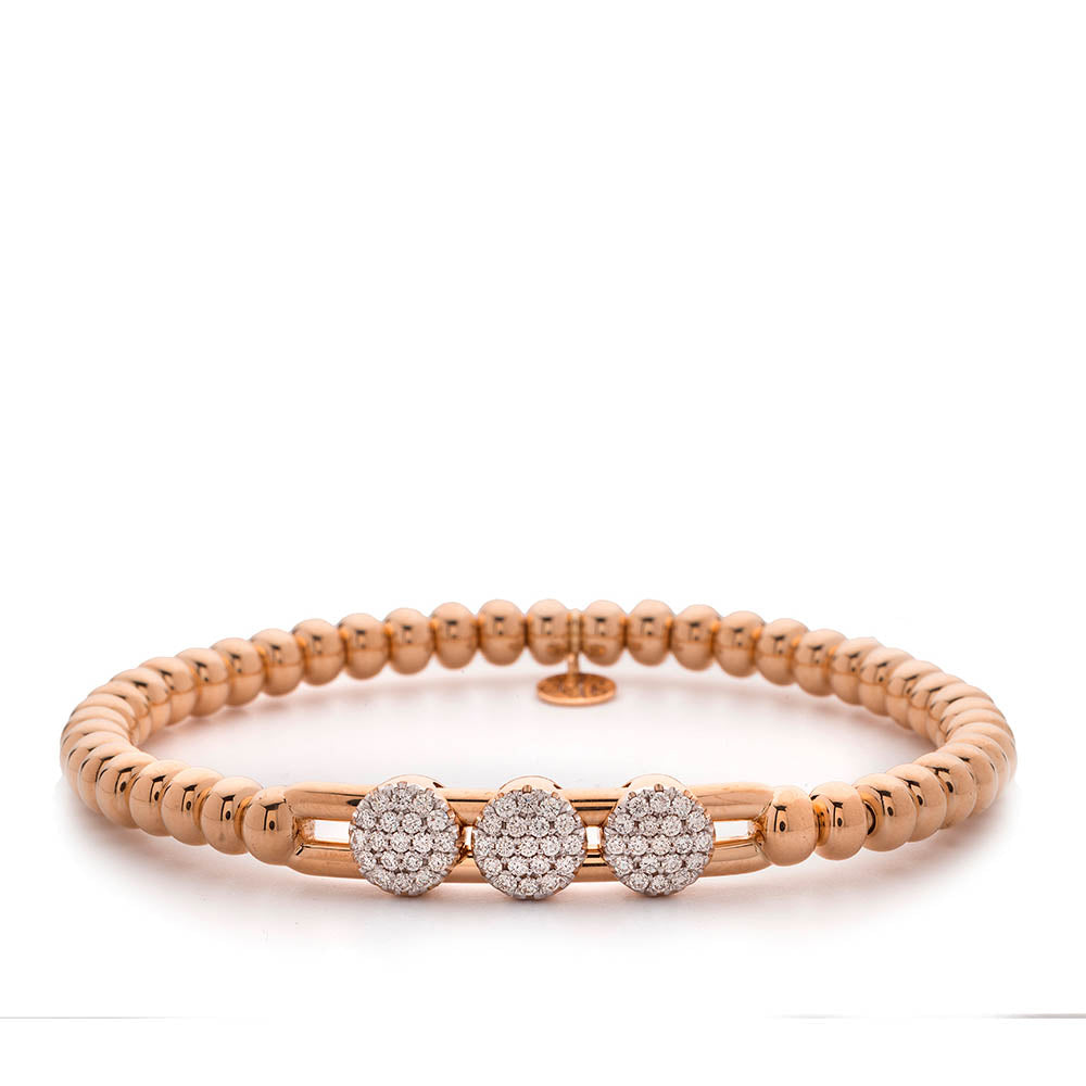 Hulchi Belluni Tresore Triple Circle Pave Diamond Stretch Bracelet