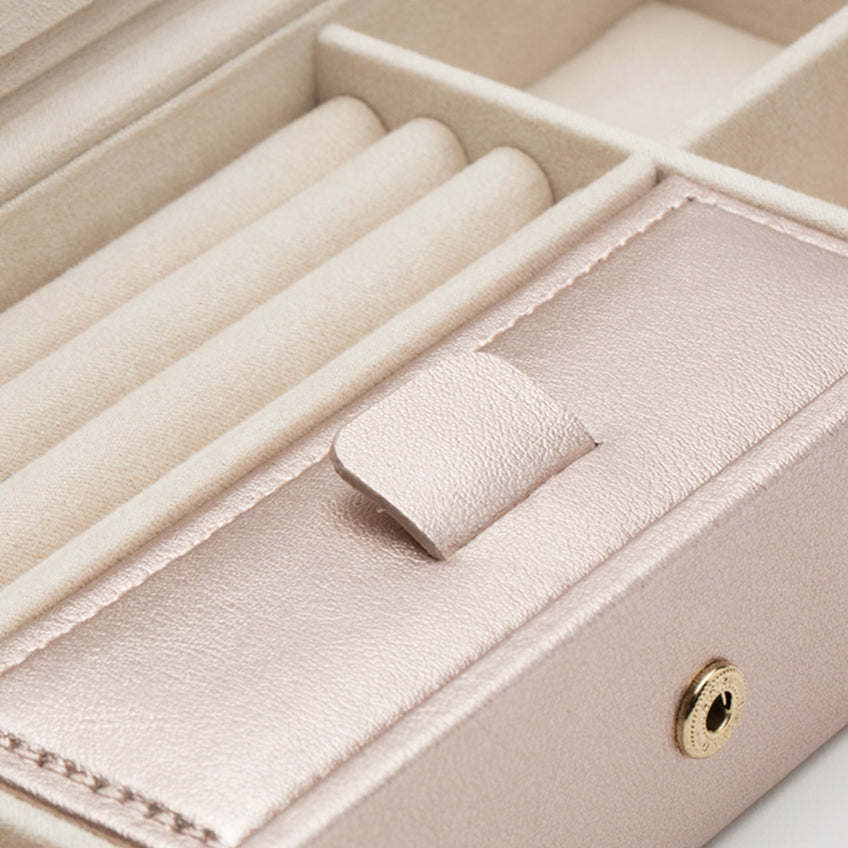 Wolf Palermo Rose Gold Leather Safe Deposit Box
